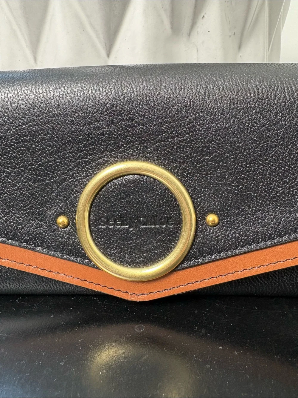 See By Chloe Aura Black and Brown Wallet